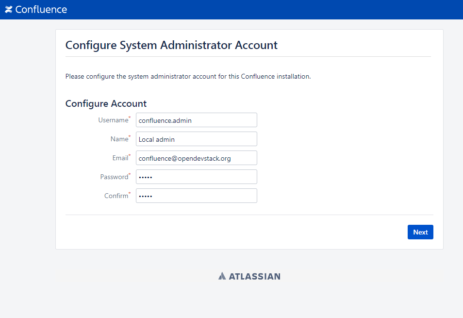 Configure administrator account