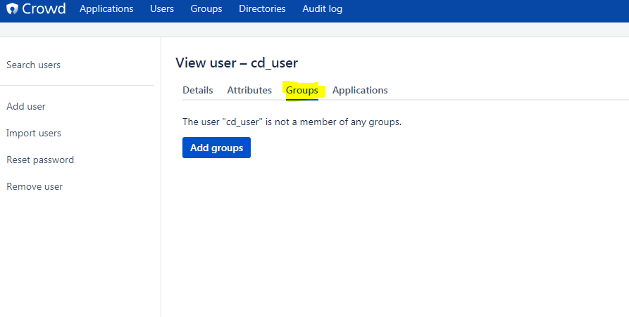 User group tab