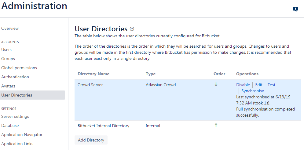 User directory listing