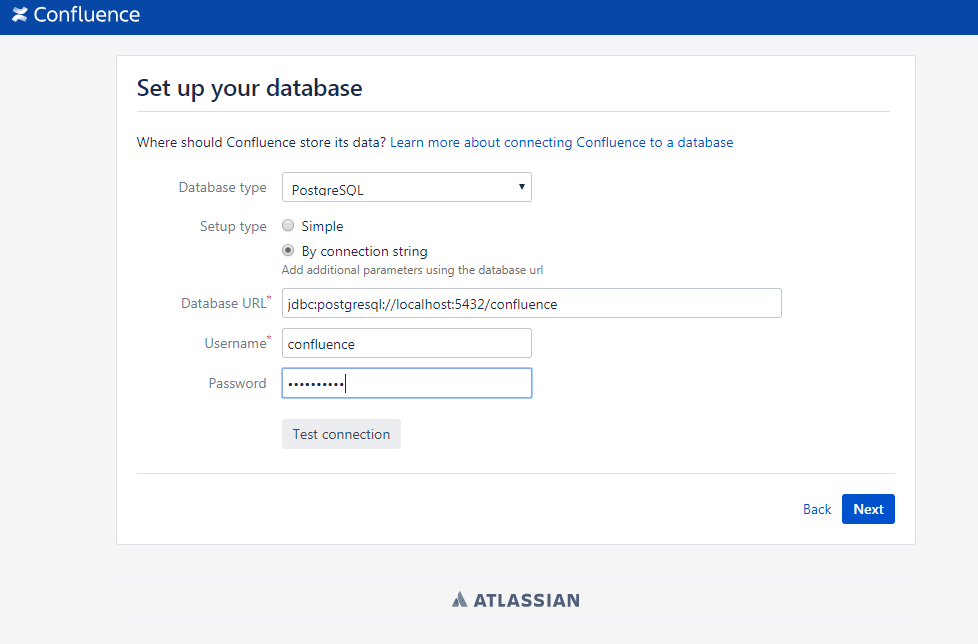 Database configuration