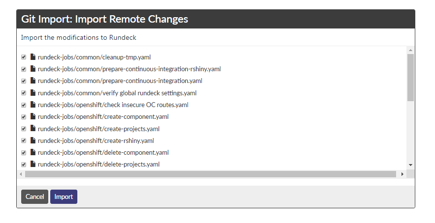 Import changes